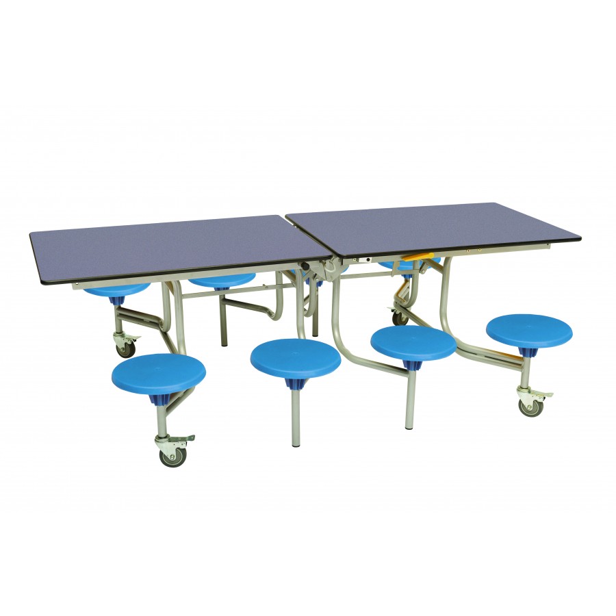 Rectangular Mobile Folding Table with 8 Seats